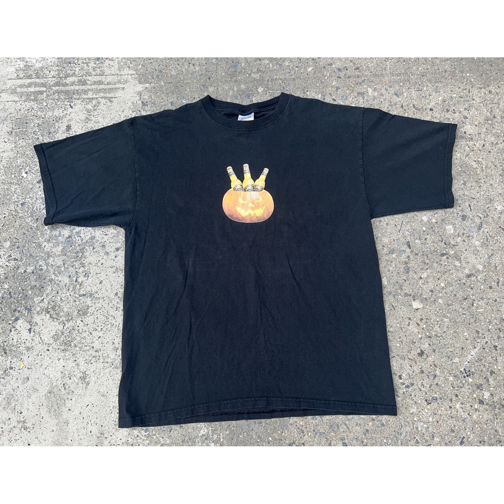 Vintage Miller MGD Genuine Draft Beer Pumpkin Promo Shirt XL